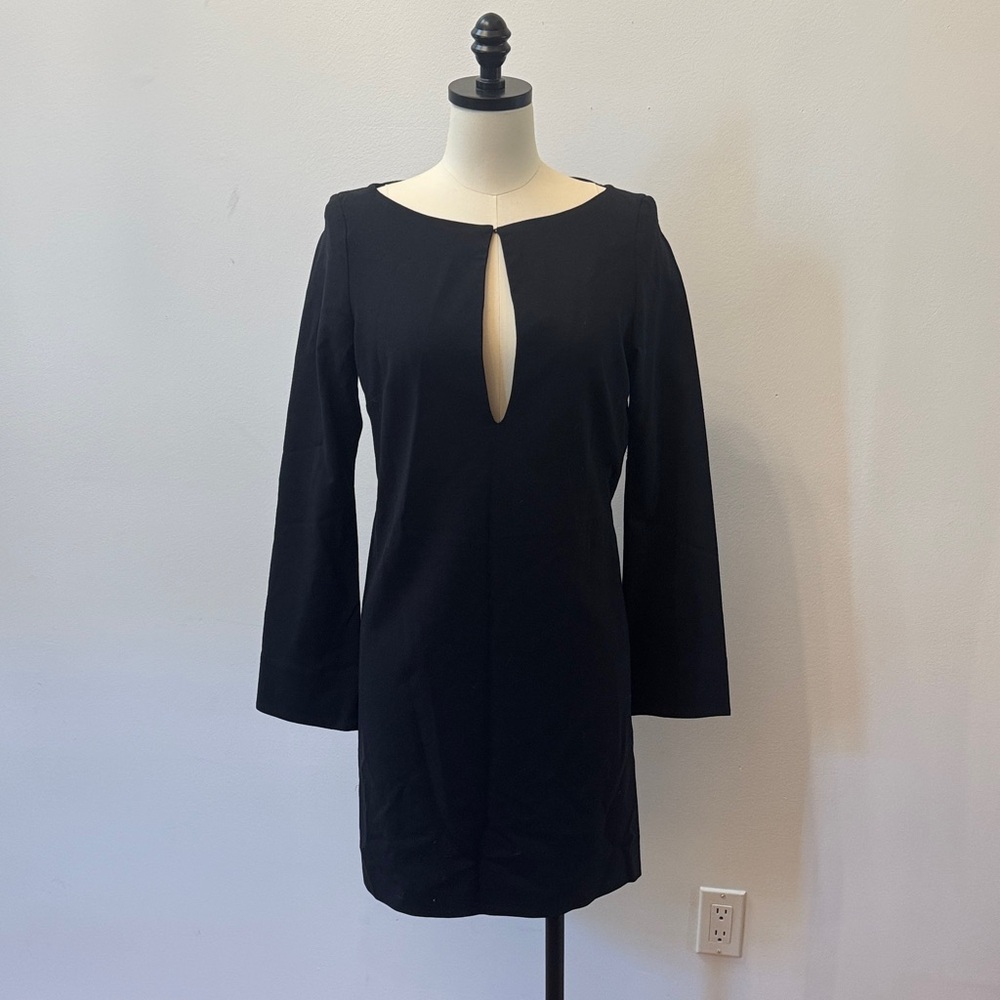 Theory Black Mini Dress with Front Keyhole